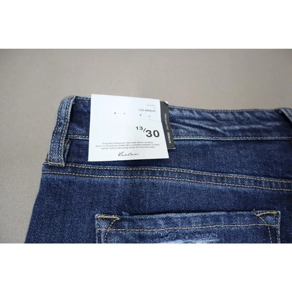 Kancan Ultra-Comfortable Ripped Denim Boyfriend Jeans‎ Size 13/30